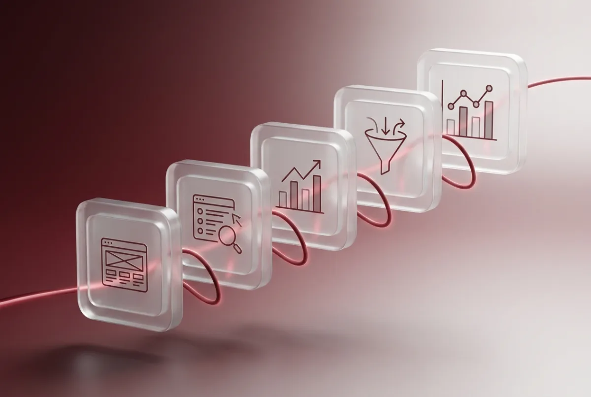 Ein durchgehender Lernpfad durch alle Marketing-Bereiche: Website, SEO, Ads, Funnel und Tracking – Schritt für Schritt selbst mit KI.